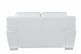 69" White And Silver Faux Leather Love Seat