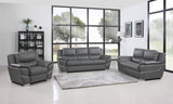 48" White and Silver Leather Match Arm Chair