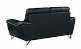 Leather Match Solid Color Pillow Top Arms Silver Legs