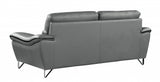 69" Gray And Silver Faux Leather Love Seat