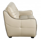 Leather Match Solid Color Flared Arms Club Chair Brown Legs