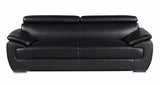 Three Piece Indoor Black Genuine Leather Six Person Seating Set
