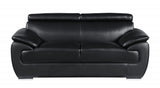 69" Black And Silver Faux Leather Love Seat