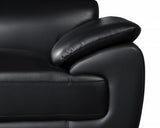 69" Black And Silver Faux Leather Love Seat