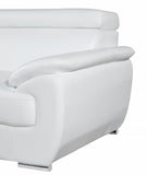 Three Piece Indoor White Genuine Leather Six Person Seating Set