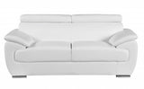 69" White And Silver Faux Leather Love Seat