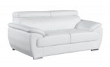 69" White And Silver Faux Leather Love Seat