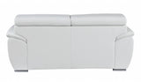 69" White And Silver Faux Leather Love Seat