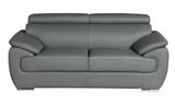 69" Gray And Silver Faux Leather Love Seat