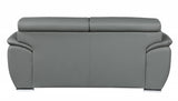 69" Gray And Silver Faux Leather Love Seat