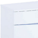 17" White Two Drawers Manufactured Wood Mirrored Nightstand