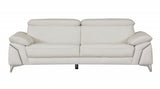 Three Piece Indoor White Italian Leather Six Person Seating Set