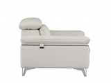 Three Piece Indoor White Italian Leather Six Person Seating Set