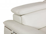Three Piece Indoor White Italian Leather Six Person Seating Set