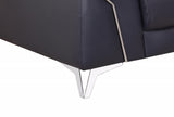 31" Navy Blue Genuine Italian Leather Chair