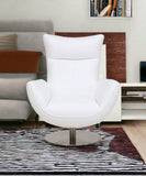 43" Navy Contemporary Leather Lounge Chair
