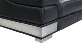 73" Black And Silver Genuine Leather Love Seat