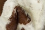72" X 84" White And Brown Cowhide Rug