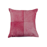 18" X 18" Fuchsia Cowhide Pillow