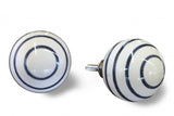 1.5" X 1.5" X 1.5" White And Navy Knobs 12 Pack