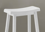 Set of Two " White Solid Wood Backless Bar Chairs