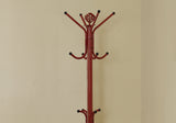 19" X 19" X 70" Red Metal Coat Rack