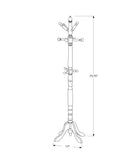 Cherry Solid Wood Finish Coat Rack With Triple Tiered Coat Stand