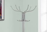 18" X 18" X 70" Silver Metal Coat Rack