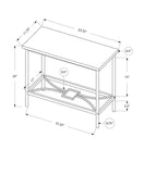 24" White And Silver Console Table With Storage