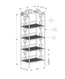 70" Brown Metal Etagere Bookcase