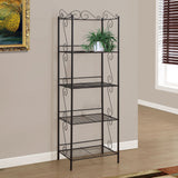 70" Brown Metal Etagere Bookcase