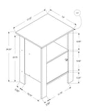 24" Deep Taupe End Table With Shelf