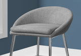 Set of Two " Gray And Silver Metal Low Back Bar Chairs