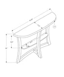 47" Taupe Half Moon Three Leg Console Table With Storage