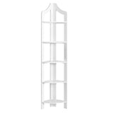 71" White Wood Corner Bookcase