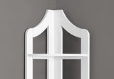 71" White Wood Corner Bookcase