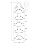 71" White Wood Corner Bookcase
