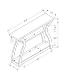 47" Black Floor Shelf Console Table With Storage