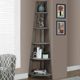 71" White Wood Corner Bookcase