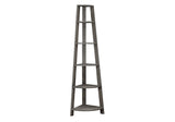 71" Taupe Wood Corner Bookcase
