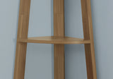 71" Walnut Wood Corner Bookcase