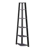 71" Grey Wood Corner Bookcase