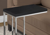 18.25" X 10.25" X 25.25" Cappuccino Particle Board Metal Accent Table