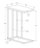 18.25" X 10.25" X 25.25" Cappuccino Particle Board Metal Accent Table