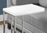 18.25" X 10.25" X 25.25" White Particle Board Metal Accent Table