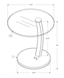 17.75" X 17.75" X 24" Whiteclear Particle Board Tempered Glass Accent Table