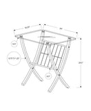 25" Brown And Clear Glass End Table