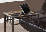 18" X 12" X 24" Cappuccino Brown Mdf Metal Accent Table