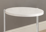 24" White Round End Table With Shelf