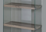 59" White Glass and Wood Four Tier Etagere Bookcase